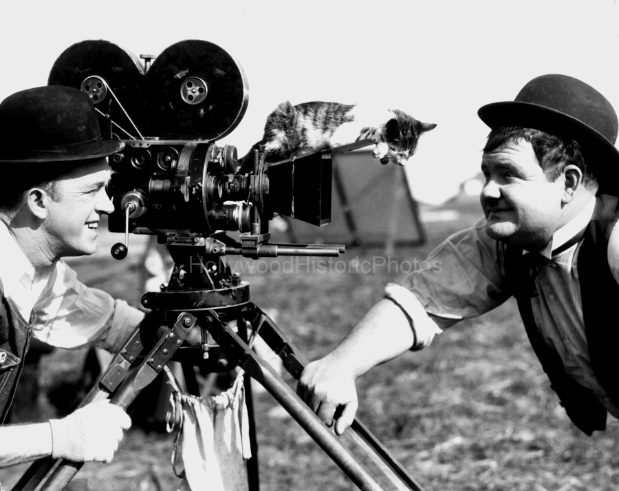 Laurel & Hardy 1928 1 The Finishing Touch a kitten on camera wm.jpg